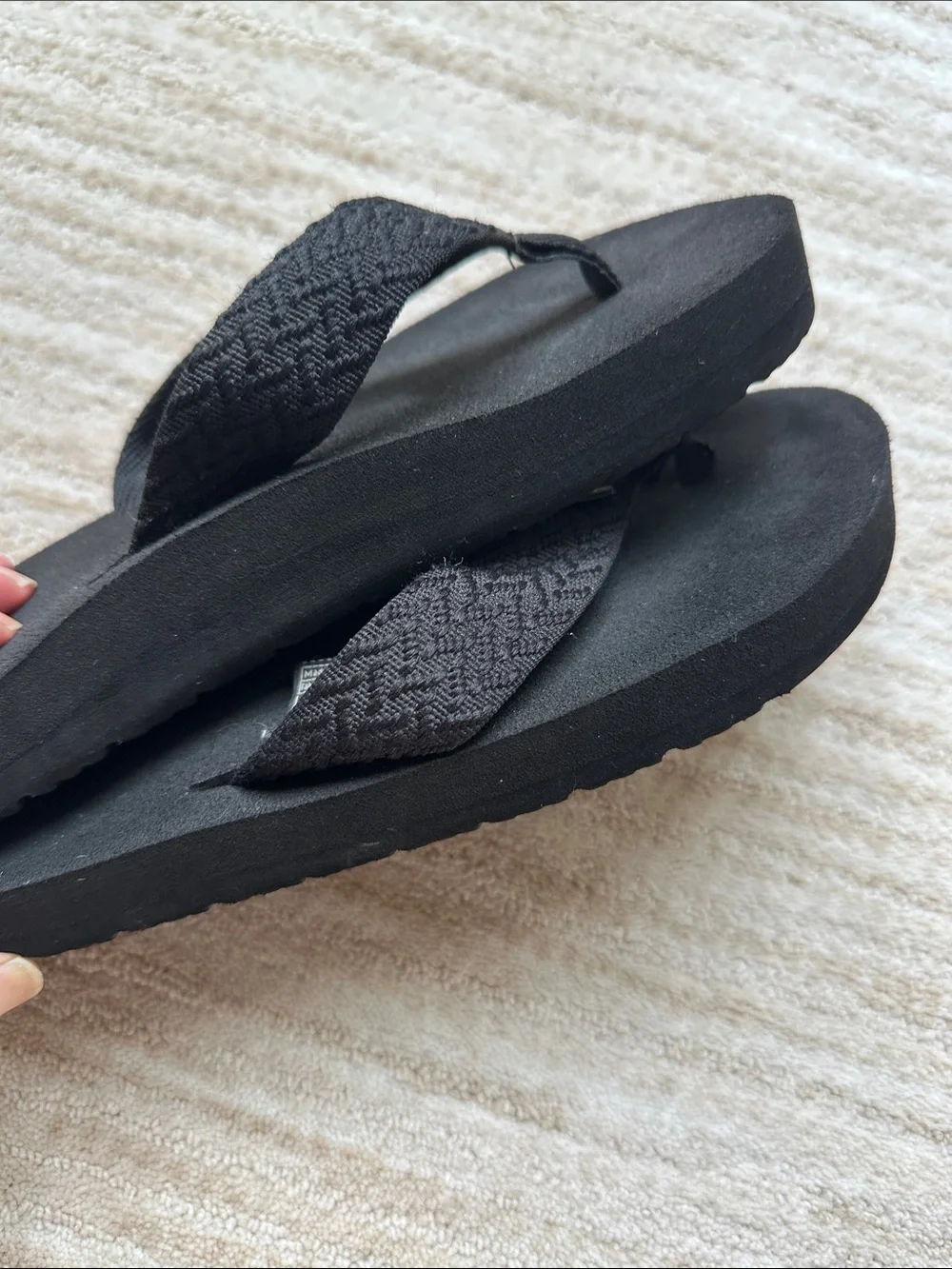 Teva Terrain Black Black Quilted Straps Flip Flops Sandals Womens Size 9